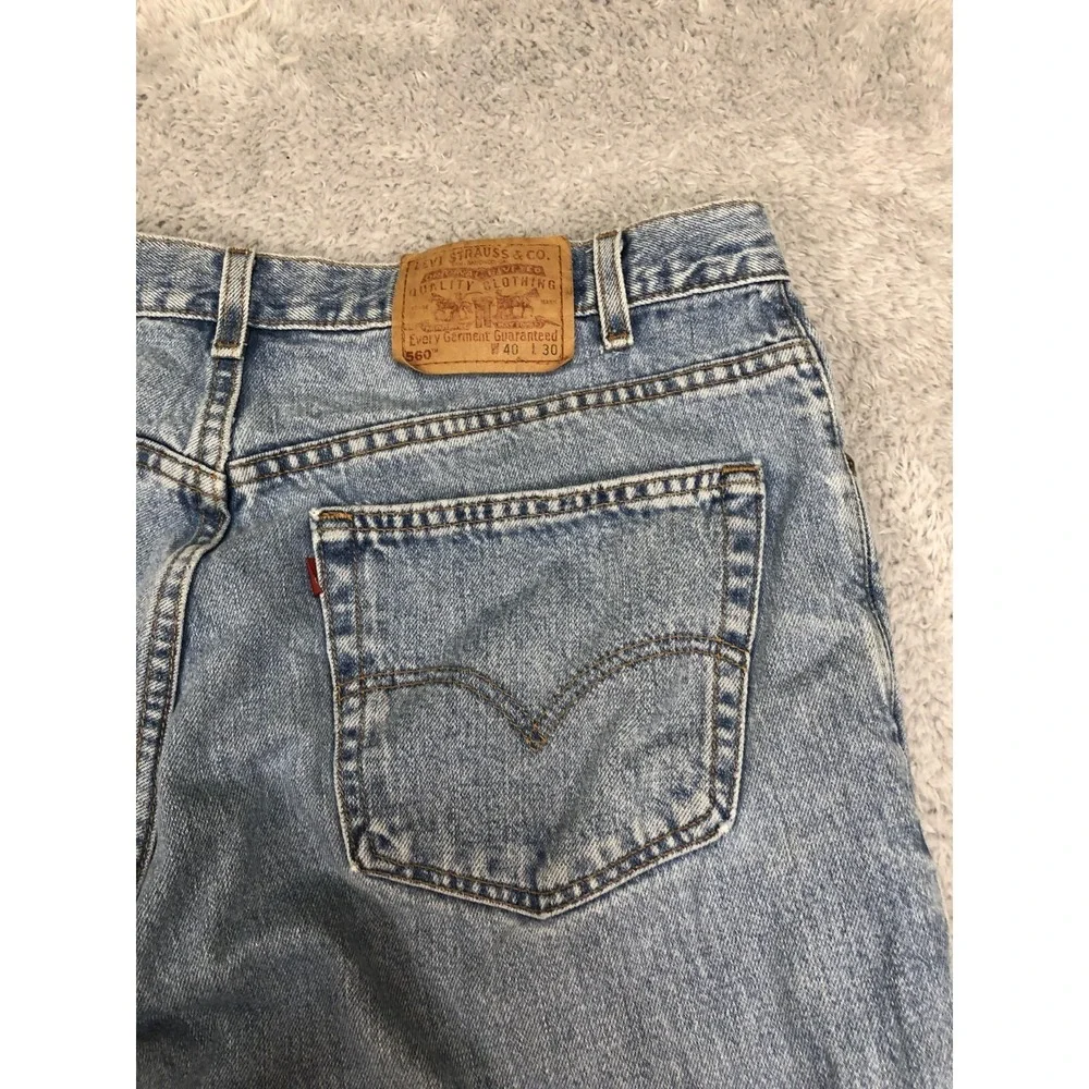Levis 560 Jeans Men's 40x30 Vintage Loose Fit Tapered Leg Made in USA Blue